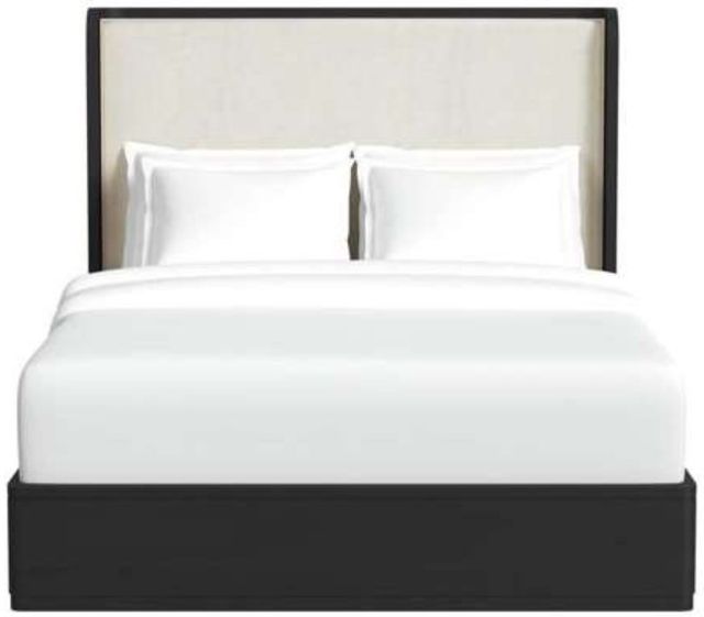 Elements International Rosalie Black/Gray Upholstered Queen Panel Bed-3