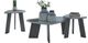 American Wholesale Furniture Gibson 3-Piece Gray Occasional Table Set with Black Base-0