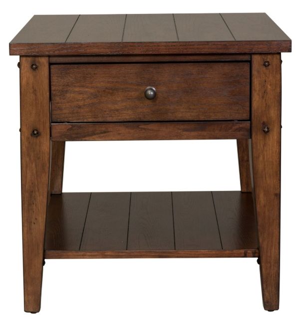 Liberty Furniture Lake House Rustic Brown Oak End Table-2