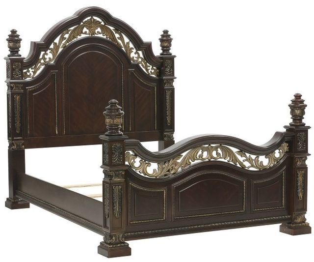 Homelegance® Catalonia Dark Cherry Eastern King Poster Bed-0