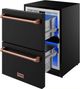 Thor Kitchen Gordon Ramsay Collection 24” 5.4 Cu. Ft. Anti-Fingerprint Black Built-In or Freestanding Under the Counter Refrigerator Drawer with Rose Gold Handle-5