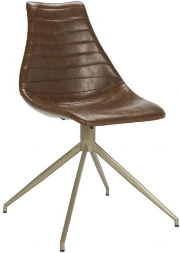 Safavieh Lynette 2-Piece Brass/Light Brown Dining Side Chair Set-1