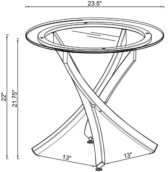 Coaster® Brooke Glass Top End Table with Rose Brass Base-2