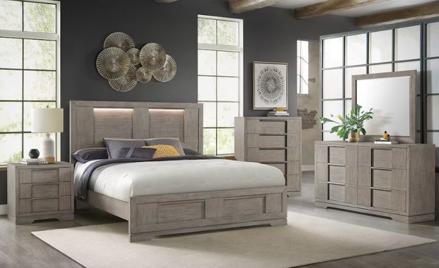 Elements International Kelis Gray Queen Panel Bed-3