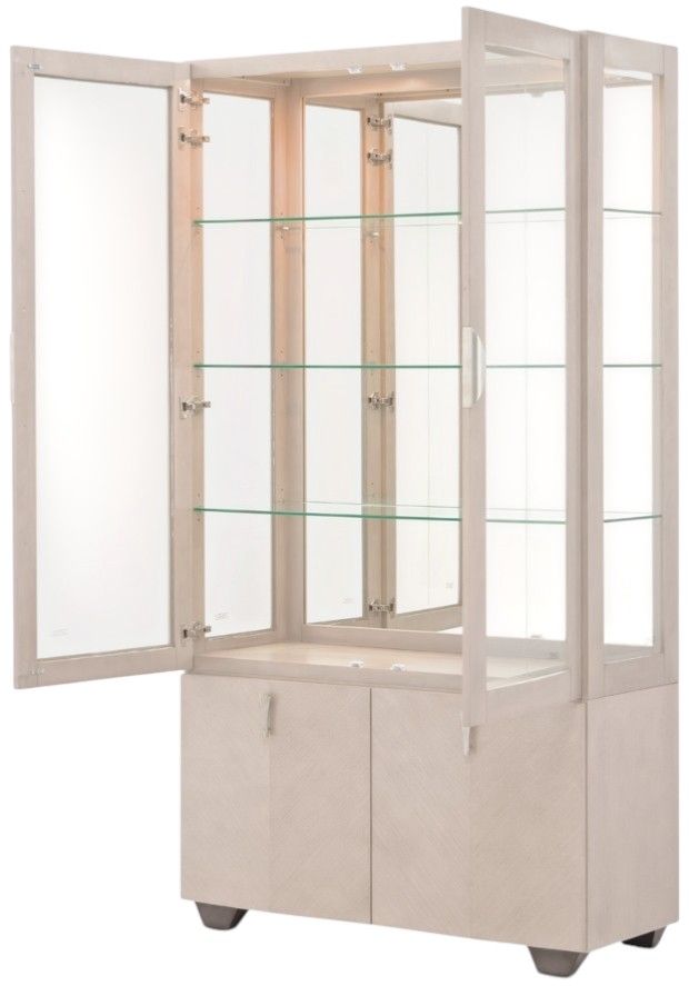 Michael Amini® Fantosini Silver Leaf Display Cabinet-4