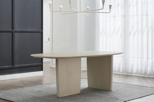 Modus Furniture Liv White Sand Oval Dining Table-1