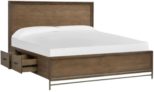 Magnussen Home® Lindon Belgian Wheat and Coffee Bean King Panel Storage Bed-2