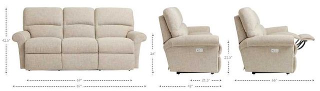 La-Z-Boy® Robin Smoke Power Reclining Sofa with Headrest and Lumbar-3