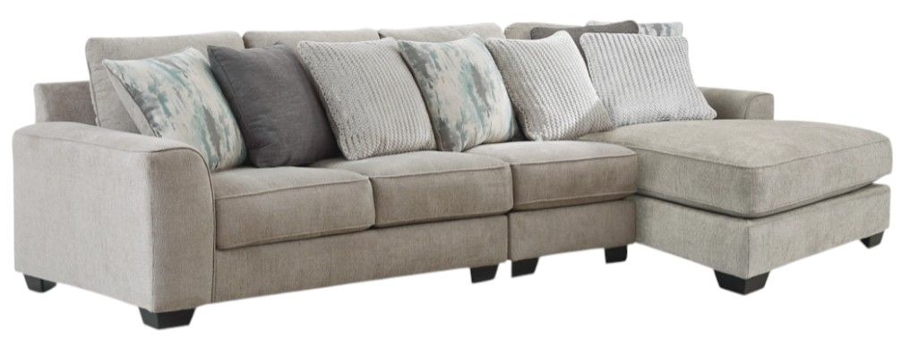 Benchcraft® Ardsley 3-Piece Pewter Right-Arm Facing Chaise Sectional