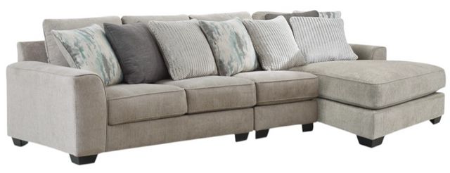 Benchcraft® Ardsley 3-Piece Pewter Right-Arm Facing Chaise Sectional