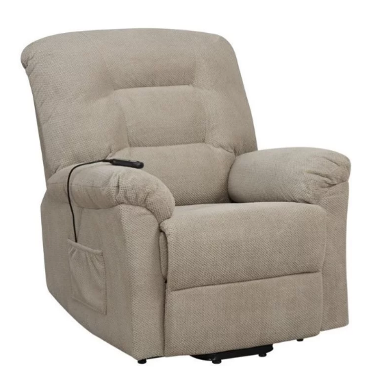 Coaster® Beige Upholstered Power Lift Recliner-0