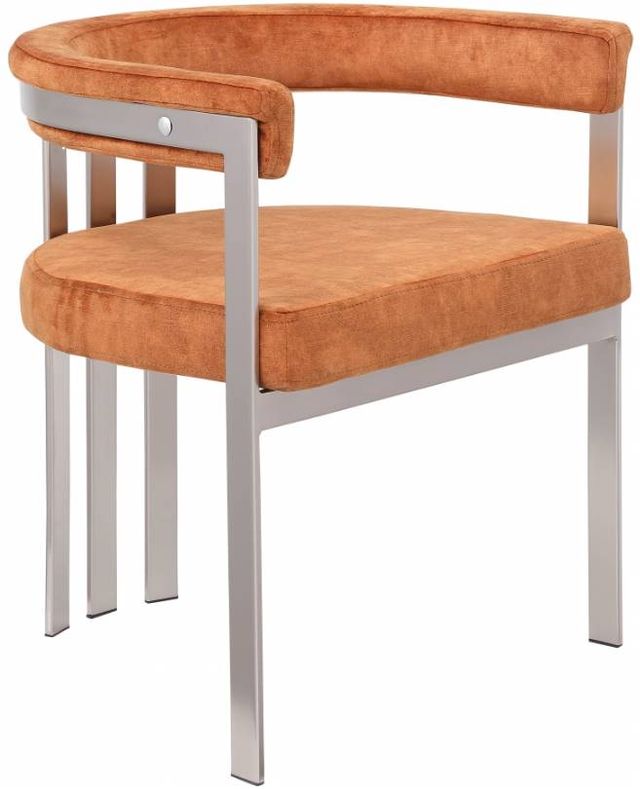Meridian Furniture Marcello Brushed Cognac/Brushed Chrome Velvet Dining Chair-0