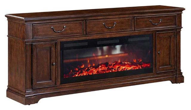 Liberty Furniture Arden Road Satin Cherry 84" Fireplace TV Console with Firebox Insert-0