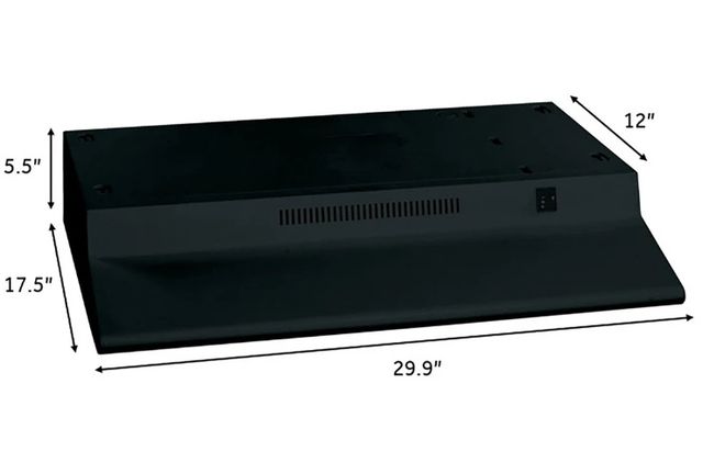 GE® 30" Black Non-Vented Under Cabinet Range Hood-2