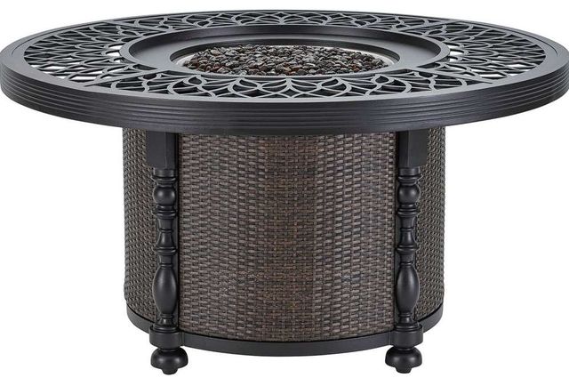 Lane Venture® Hemingway Islands Black Truffle 48" Round Gas Fire Pit-1