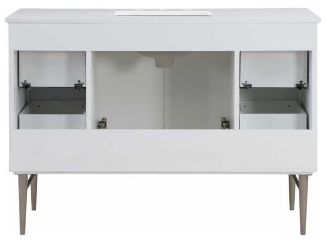Meridian Furniture Modernist Chrome/White 48" Bathroom Vanity-3