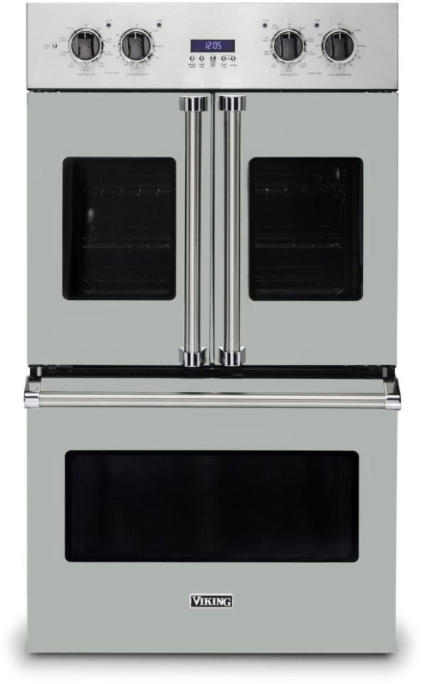 Viking® 7 Series 30" Arctic Grey Professional Built In Double Electric French Door Wall Oven-0