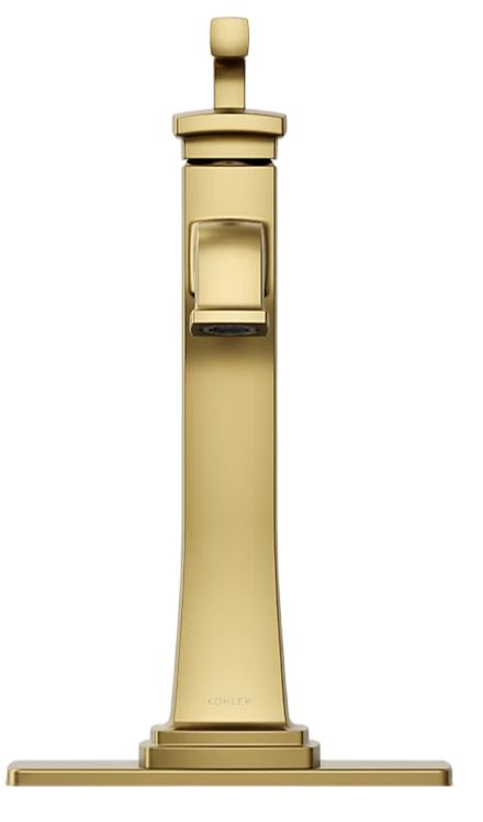 KOHLER® Riff® Vibrant Brushed Moderne Brass Tall Single-Handle Bathroom Sink Faucet-1