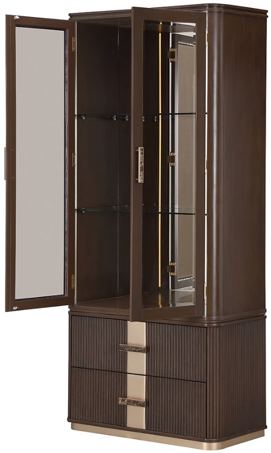 Michael Amini® West Kensington Medium Espresso Display Cabinet-3