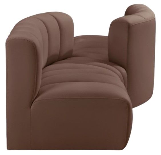 Meridian Furniture Arc 4-Piece Brown Vegan Leather Sectional-1