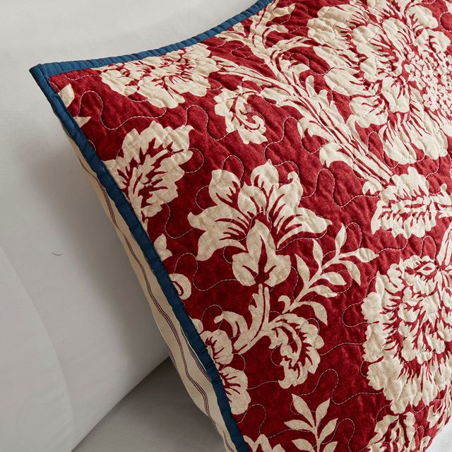 Olliix by Madison Park 6 Piece Red Full/Queen Lucy Twill Reversible Coverlet Set-3