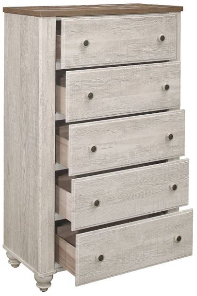 Mazin Furniture Nashville Antique White and Brown Chest-1