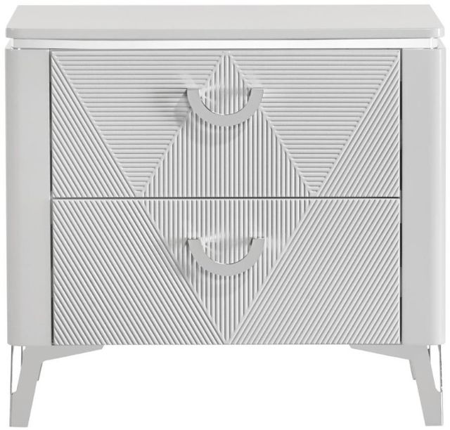 Coaster® Cassia White High Gloss Nightstand-1