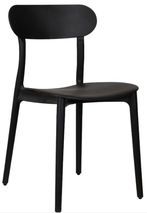 Moe's Home Collection Kent 2-Piece Black Polypropylene Outdoor Dining Chair Set-2