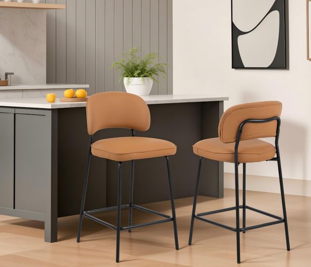 New Classic® Home Furnishings Blythe Black/Orange Counter Stool-1
