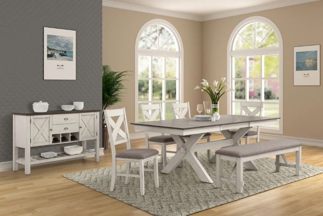 Bernards Homestead Gray Dining Bench-3