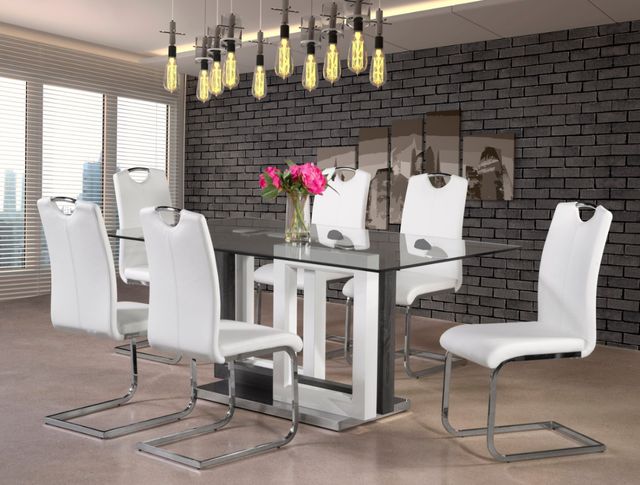 Mazin Furniture Glissand White Side Dining Chair-3