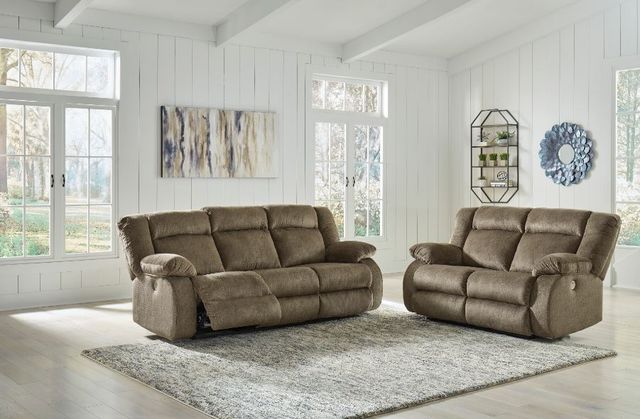 Signature Design by Ashley® Burkner 2-Piece Mocha Power Reclining Living Room Set-3