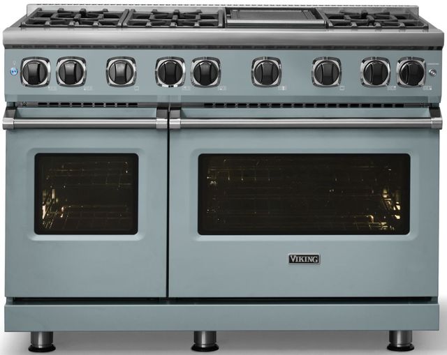 Viking® 7 Series 48" November Sky Pro Style Gas Range with Griddle-2