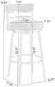 Armen Living Madrid Gold/White Swivel Counter Stool-2