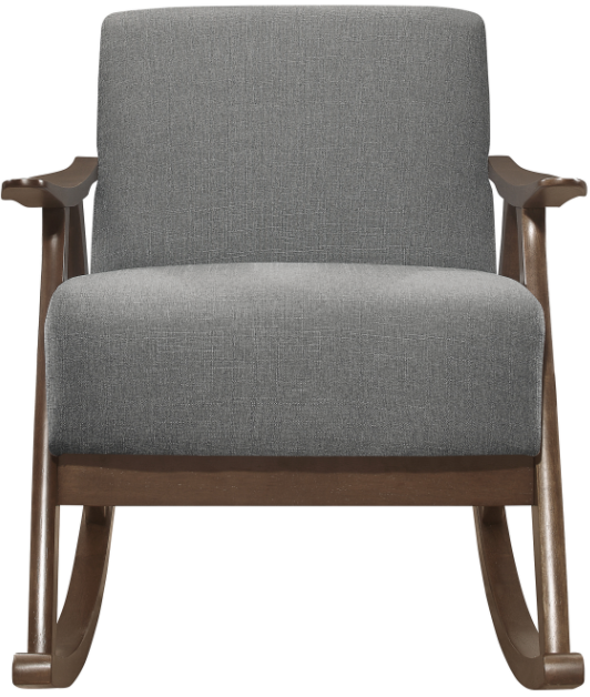 Homelegance® Waithe Dark Walnut/Gray Rocking Chair-2
