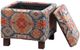 Olliix by Madison Park Red Shelley Square Storage Ottoman with Pillows-2