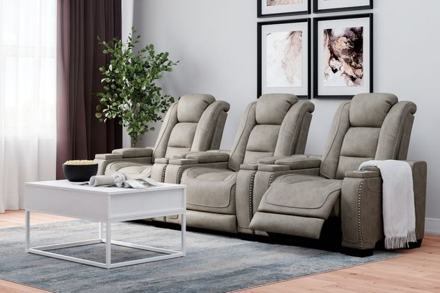 Signature Design by Ashley® The Man-Den 3-Piece Gray Living Room Seating Set-2