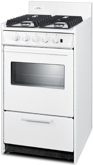 Summit® 20” White Freestanding Gas Range with Glass Window-2