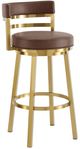 Armen Living Madrid Gold/Vintage Coffee Swivel Counter Stool-0