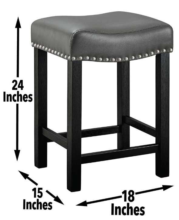 Steve Silver Co. Aspen Ebony/Gray Backless Counter Stool-2