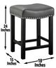 Steve Silver Co. Aspen Ebony/Gray Backless Counter Stool-2