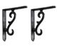 A & B Home 2-Pieces Black Iron Wall Shelf Brackets-0