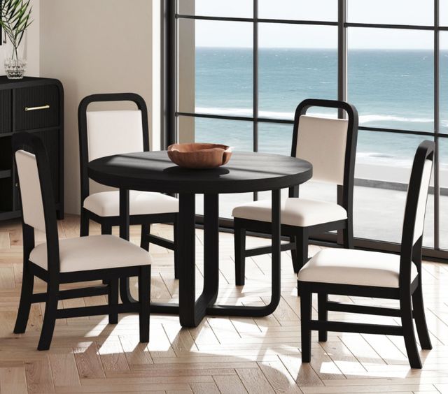 Elements International Ridgemont 5-Piece Black/White Dining Set-1