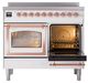 Ilve® Nostalgie II Noblesse 40'' White Pro Style Induction Range with Copper Trim-4