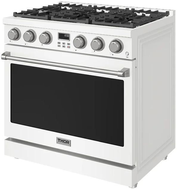 Thor Kitchen® A Series 36" White Contemporary Freestanding Pro Style LP Gas Range-3
