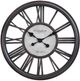 Monarch Specialties Inc. Antique Black 18" Round Wall Clock with Roman Numerals on Open Background-0