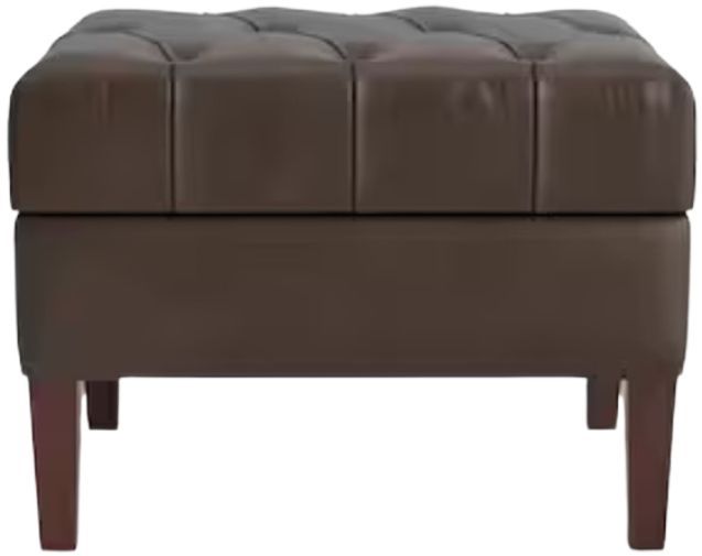 Bassett® Furniture Customizable Dover Sable 25" Rectangle Tufted Leather Ottoman-1