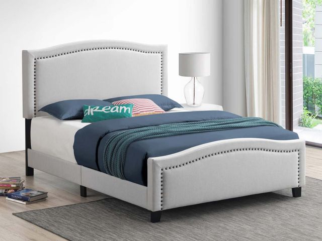 Coaster® Hamden Beige Queen Upholstered Panel Bed-1