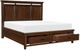 Homelegance® Frazier Park Brown Cherry Queen Platform Bed with Footboard Storage-0
