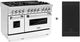 ZLINE 48" Stainless Steel Pro Style Dual Fuel Range with White Matte Door-2